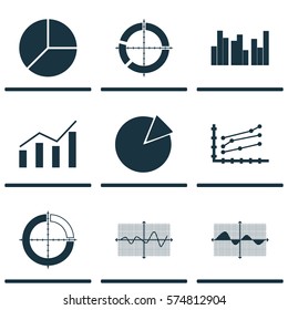 Set Of Graphs, Diagrams And Statistics Icons. Premium Quality Symbol Collection. Icons Can Be Used For Web, App And UI Design.