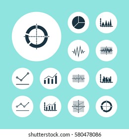 Set Of Graphs, Diagrams And Statistics Icons. Premium Quality Symbol Collection. Icons Can Be Used For Web, App And UI Design.