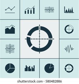 Set Of Graphs, Diagrams And Statistics Icons. Premium Quality Symbol Collection. Icons Can Be Used For Web, App And UI Design.