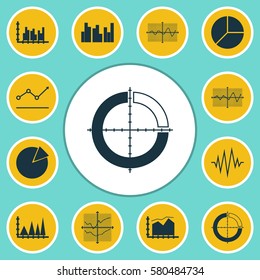 Set Of Graphs, Diagrams And Statistics Icons. Premium Quality Symbol Collection. Icons Can Be Used For Web, App And UI Design.