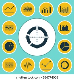 Set Of Graphs, Diagrams And Statistics Icons. Premium Quality Symbol Collection. Icons Can Be Used For Web, App And UI Design.