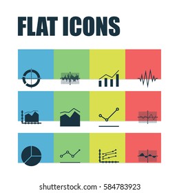 Set Of Graphs, Diagrams And Statistics Icons. Premium Quality Symbol Collection. Icons Can Be Used For Web, App And UI Design.