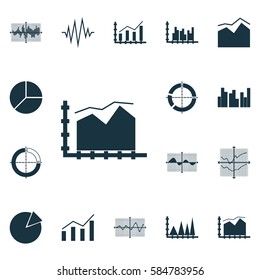 Set Of Graphs, Diagrams And Statistics Icons. Premium Quality Symbol Collection. Icons Can Be Used For Web, App And UI Design.