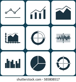 Set Of Graphs, Diagrams And Statistics Icons. Premium Quality Symbol Collection. Icons Can Be Used For Web, App And UI Design.