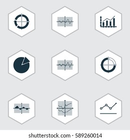 Set Of Graphs, Diagrams And Statistics Icons. Premium Quality Symbol Collection. Icons Can Be Used For Web, App And UI Design.