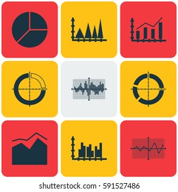 Set Of Graphs, Diagrams And Statistics Icons. Premium Quality Symbol Collection. Icons Can Be Used For Web, App And UI Design.