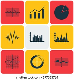 Set Of Graphs, Diagrams And Statistics Icons. Premium Quality Symbol Collection. Icons Can Be Used For Web, App And UI Design.