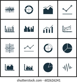 Set Of Graphs, Diagrams And Statistics Icons. Premium Quality Symbol Collection. Icons Can Be Used For Web, App And UI Design.