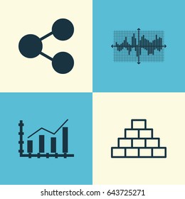 Set Of Graphs, Diagrams And Statistics Icons. Premium Quality Symbol Collection. Icons Can Be Used For Web, App And UI Design.