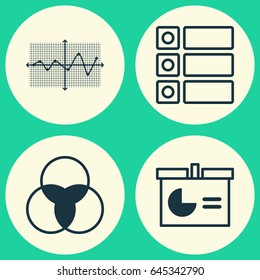 Set Of Graphs, Diagrams And Statistics Icons. Premium Quality Symbol Collection. Icons Can Be Used For Web, App And UI Design.