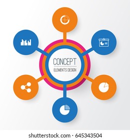 Set Of Graphs, Diagrams And Statistics Icons. Premium Quality Symbol Collection. Icons Can Be Used For Web, App And UI Design.