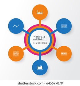 Set Of Graphs, Diagrams And Statistics Icons. Premium Quality Symbol Collection. Icons Can Be Used For Web, App And UI Design.