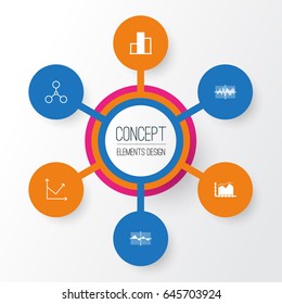 Set Of Graphs, Diagrams And Statistics Icons. Premium Quality Symbol Collection. Icons Can Be Used For Web, App And UI Design.