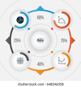 Set Of Graphs, Diagrams And Statistics Icons. Premium Quality Symbol Collection. Icons Can Be Used For Web, App And UI Design.