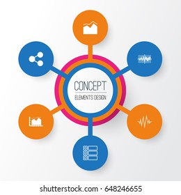 Set Of Graphs, Diagrams And Statistics Icons. Premium Quality Symbol Collection. Icons Can Be Used For Web, App And UI Design.