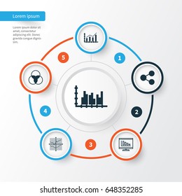 Set Of Graphs, Diagrams And Statistics Icons. Premium Quality Symbol Collection. Icons Can Be Used For Web, App And UI Design.