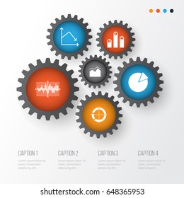 Set Of Graphs, Diagrams And Statistics Icons. Premium Quality Symbol Collection. Icons Can Be Used For Web, App And UI Design.