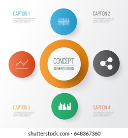Set Of Graphs, Diagrams And Statistics Icons. Premium Quality Symbol Collection. Icons Can Be Used For Web, App And UI Design.