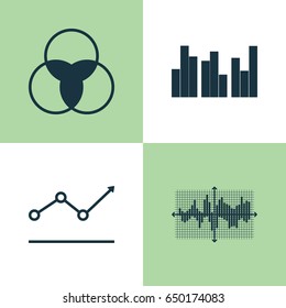 Set Of Graphs, Diagrams And Statistics Icons. Premium Quality Symbol Collection. Icons Can Be Used For Web, App And UI Design.