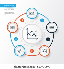Set Of Graphs, Diagrams And Statistics Icons. Premium Quality Symbol Collection. Icons Can Be Used For Web, App And UI Design.