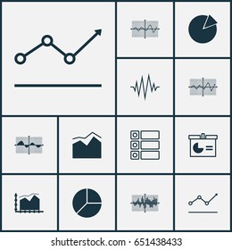 Set Of Graphs, Diagrams And Statistics Icons. Premium Quality Symbol Collection. Icons Can Be Used For Web, App And UI Design.