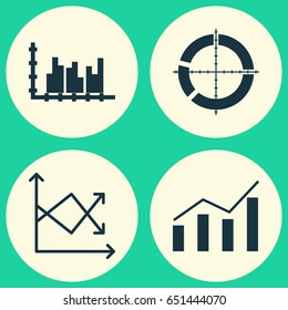 Set Of Graphs, Diagrams And Statistics Icons. Premium Quality Symbol Collection. Icons Can Be Used For Web, App And UI Design.