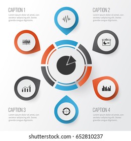 Set Of Graphs, Diagrams And Statistics Icons. Premium Quality Symbol Collection. Icons Can Be Used For Web, App And UI Design.