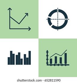 Set Of Graphs, Diagrams And Statistics Icons. Premium Quality Symbol Collection. Icons Can Be Used For Web, App And UI Design.