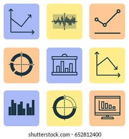 Set Of Graphs, Diagrams And Statistics Icons. Premium Quality Symbol Collection. Icons Can Be Used For Web, App And UI Design.