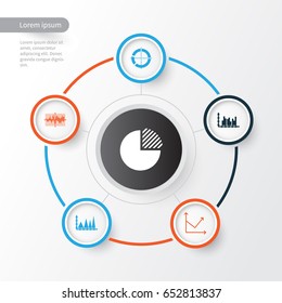 Set Of Graphs, Diagrams And Statistics Icons. Premium Quality Symbol Collection. Icons Can Be Used For Web, App And UI Design.