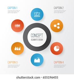 Set Of Graphs, Diagrams And Statistics Icons. Premium Quality Symbol Collection. Icons Can Be Used For Web, App And UI Design.