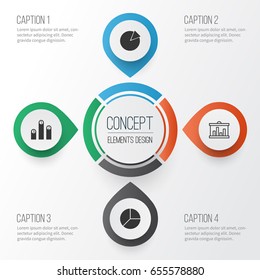 Set Of Graphs, Diagrams And Statistics Icons. Premium Quality Symbol Collection. Icons Can Be Used For Web, App And UI Design.
