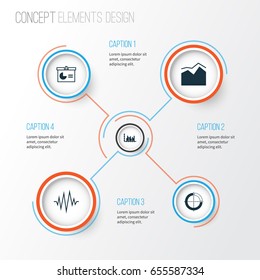 Set Of Graphs, Diagrams And Statistics Icons. Premium Quality Symbol Collection. Icons Can Be Used For Web, App And UI Design.