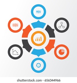 Set Of Graphs, Diagrams And Statistics Icons. Premium Quality Symbol Collection. Icons Can Be Used For Web, App And UI Design.