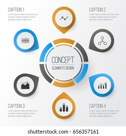Set Of Graphs, Diagrams And Statistics Icons. Premium Quality Symbol Collection. Icons Can Be Used For Web, App And UI Design.