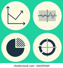 Set Of Graphs, Diagrams And Statistics Icons. Premium Quality Symbol Collection. Icons Can Be Used For Web, App And UI Design.