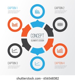 Set Of Graphs, Diagrams And Statistics Icons. Premium Quality Symbol Collection. Icons Can Be Used For Web, App And UI Design.