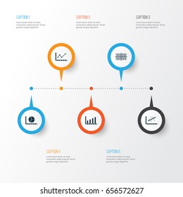 Set Of Graphs, Diagrams And Statistics Icons. Premium Quality Symbol Collection. Icons Can Be Used For Web, App And UI Design.
