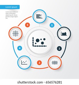 Set Of Graphs, Diagrams And Statistics Icons. Premium Quality Symbol Collection. Icons Can Be Used For Web, App And UI Design.