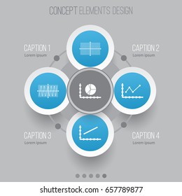 Set Of Graphs, Diagrams And Statistics Icons. Premium Quality Symbol Collection. Icons Can Be Used For Web, App And UI Design.