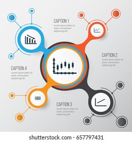 Set Of Graphs, Diagrams And Statistics Icons. Premium Quality Symbol Collection. Icons Can Be Used For Web, App And UI Design.