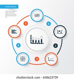 Set Of Graphs, Diagrams And Statistics Icons. Premium Quality Symbol Collection. Icons Can Be Used For Web, App And UI Design.