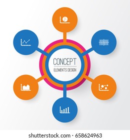 Set Of Graphs, Diagrams And Statistics Icons. Premium Quality Symbol Collection. Icons Can Be Used For Web, App And UI Design.