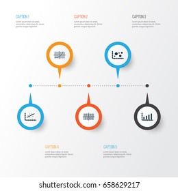 Set Of Graphs, Diagrams And Statistics Icons. Premium Quality Symbol Collection. Icons Can Be Used For Web, App And UI Design.