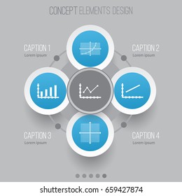 Set Of Graphs, Diagrams And Statistics Icons. Premium Quality Symbol Collection. Icons Can Be Used For Web, App And UI Design.