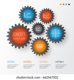 Set Of Graphs, Diagrams And Statistics Icons. Premium Quality Symbol Collection. Icons Can Be Used For Web, App And UI Design.