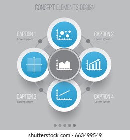 Set Of Graphs, Diagrams And Statistics Icons. Premium Quality Symbol Collection. Icons Can Be Used For Web, App And UI Design.