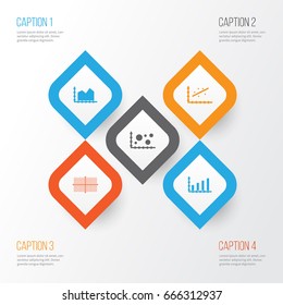 Set Of Graphs, Diagrams And Statistics Icons. Premium Quality Symbol Collection. Icons Can Be Used For Web, App And UI Design.