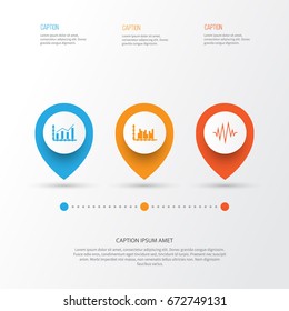Set Of Graphs, Diagrams And Statistics Icons. Premium Quality Symbol Collection. Icons Can Be Used For Web, App And UI Design.