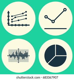 Set Of Graphs, Diagrams And Statistics Icons. Premium Quality Symbol Collection. Icons Can Be Used For Web, App And UI Design.